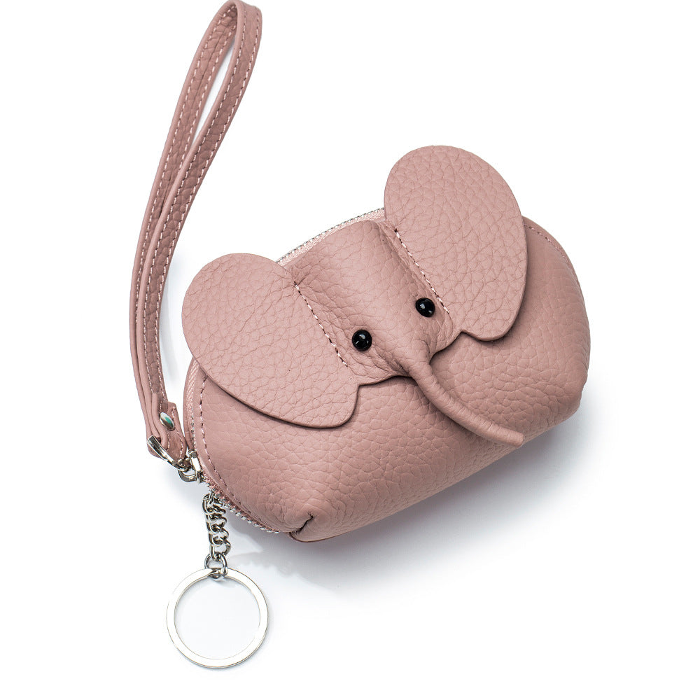 Baby Elephant Leather Coin Purse – Cowhide Clutch Bag