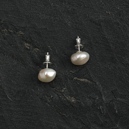 Baroque pearl silver earrings
