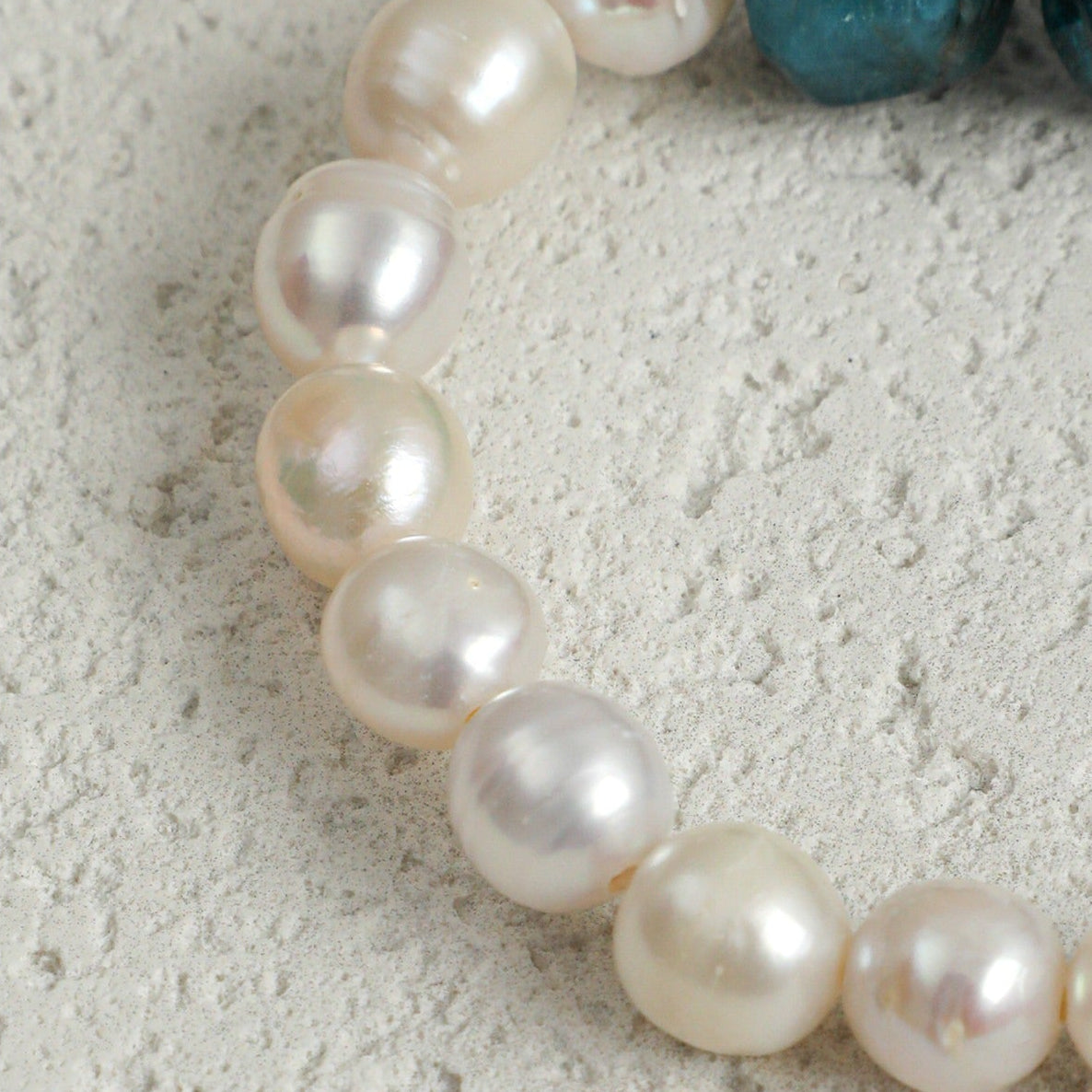 Blue Apatite Pearl Bracelet