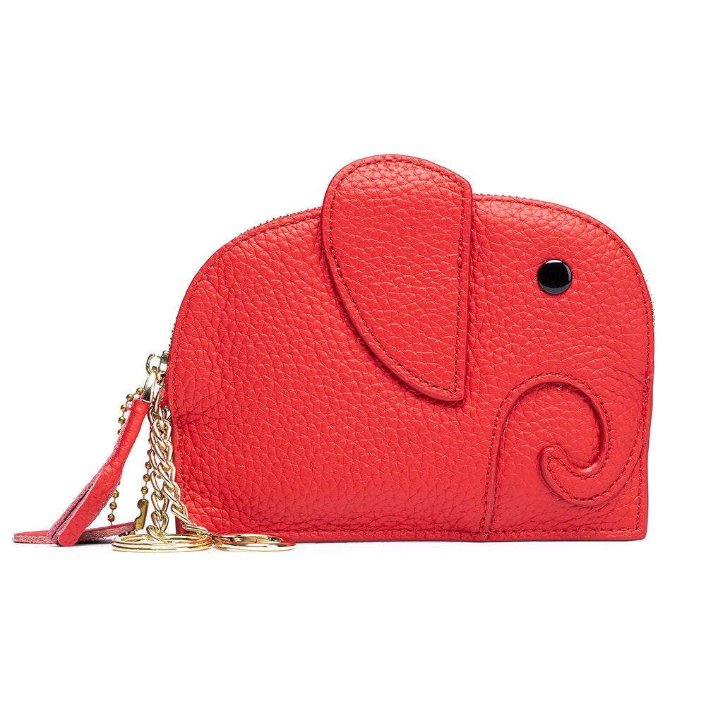 Elephant Mini Purse – Genuine Cowhide Coin & Card Bag