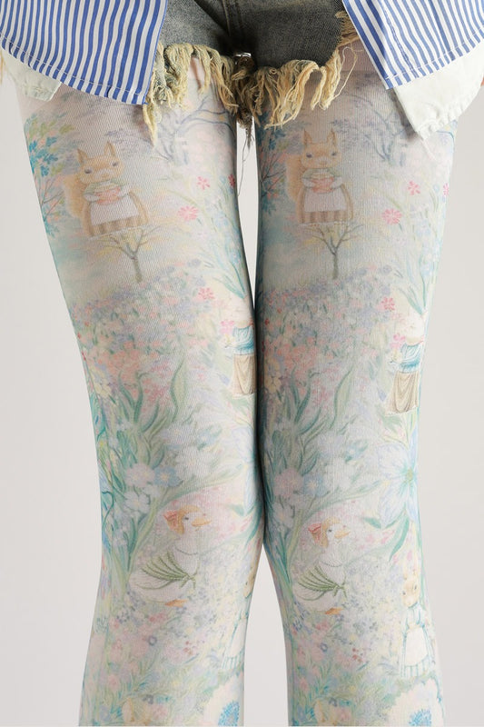 Forest Elf Animal Tights with high elasticity and shaping fit, suitable for events, cosplay, street style, and gifting girls at Christmas