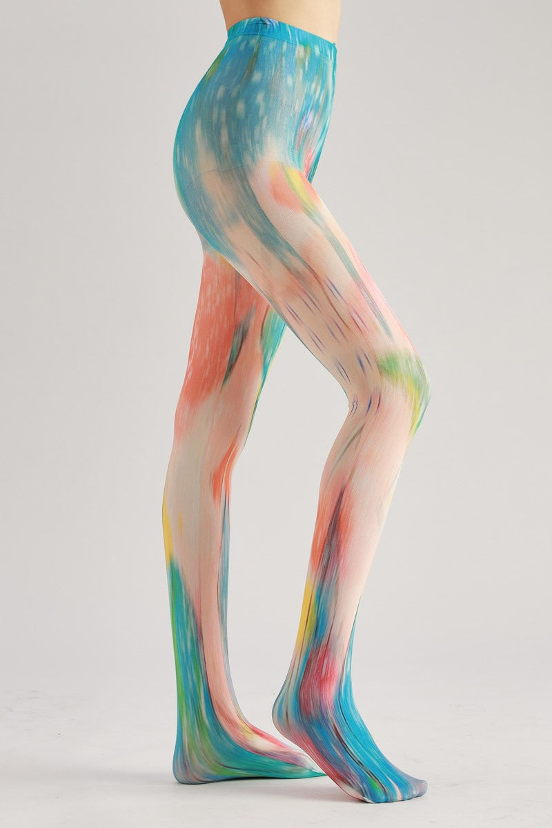 Gradient Color Print Tights Women's Fancy Dress Costume Accessories, Perfect for Parties, Office, Street Fashion, and Daily Wear