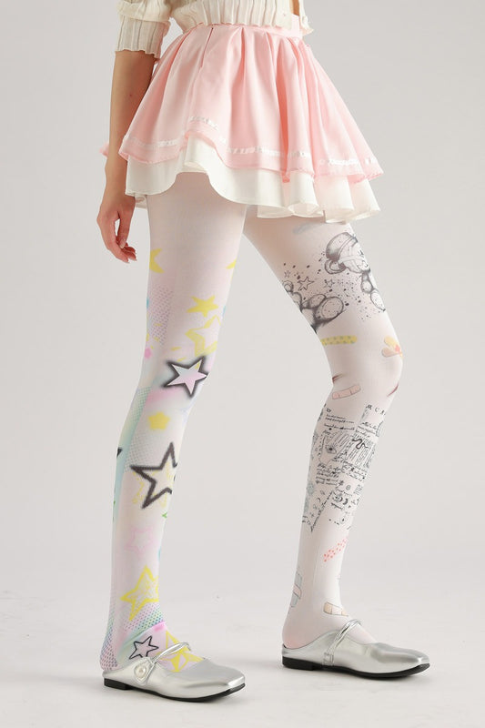 Graffiti Funky Bear Tights with high elasticity, perfect for parties, cosplay, events, and street fashion