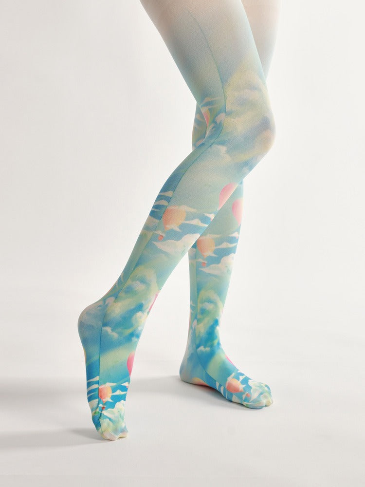 Hot air balloon Women Tights with high elasticity and shaping fit, suitable for events, cosplay, street style, and gifting girls at Christmas