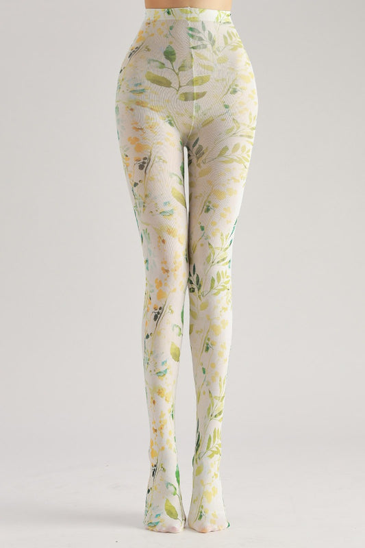 Leaf Country Style Tights with high elasticity and compression,shaping fit and ideal for weddings, parties, ethnic outfits, and street fashion