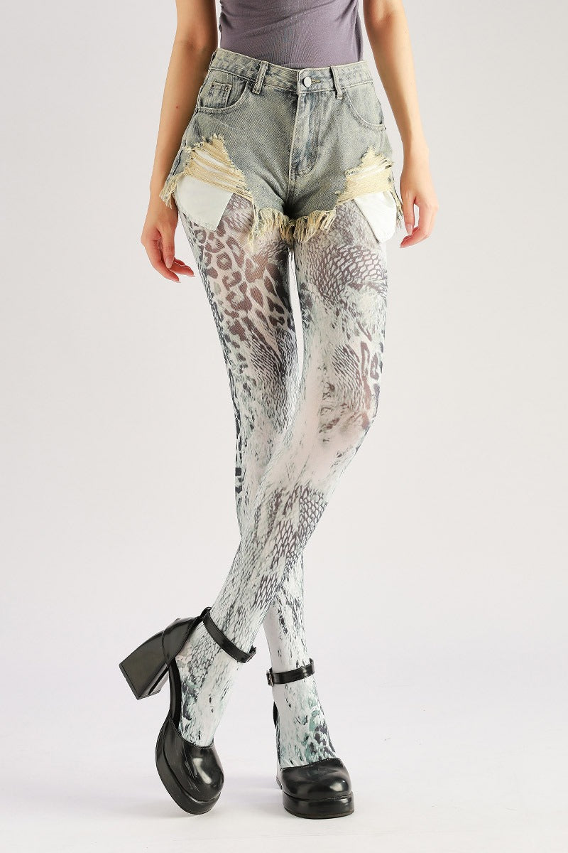 Leopard Print Fashion Tights Women's Fancy Dress Costume Accessories, Perfect for Parties, Office, Street Fashion, and Daily Wear