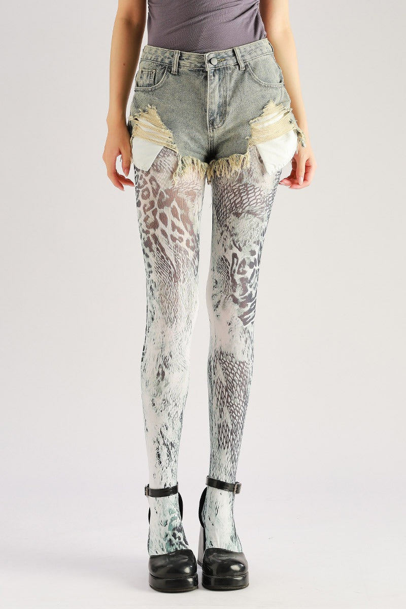 Leopard Print Fashion Tights Women's Fancy Dress Costume Accessories, Perfect for Parties, Office, Street Fashion, and Daily Wear