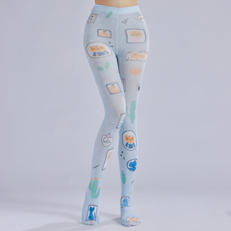 Blue Kitty Women Tights-Grainvity