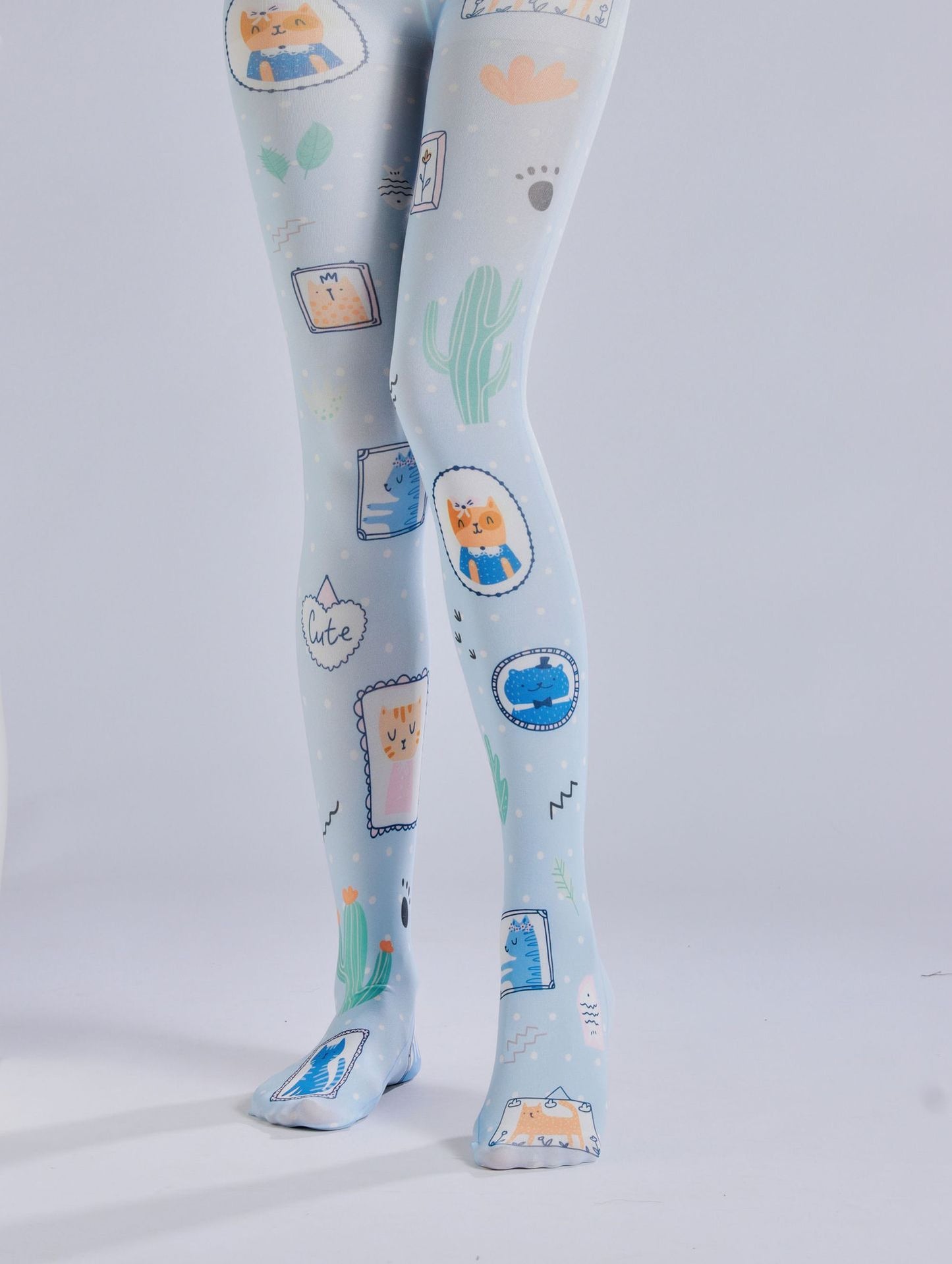 Blue Kitty Women Tights-Grainvity