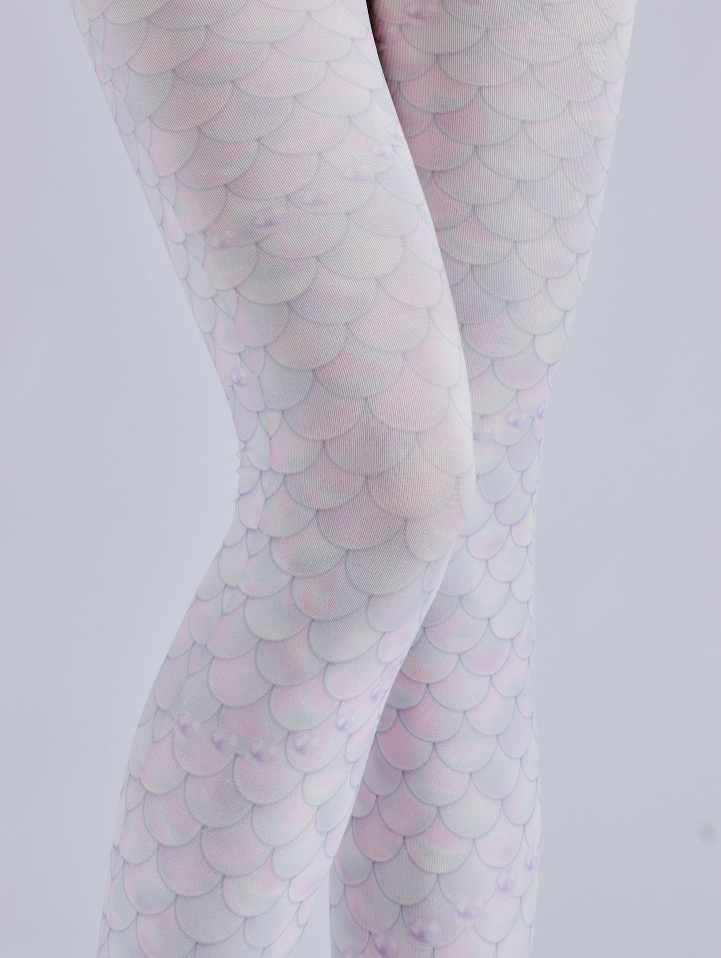 Mermaid Tights Pink Fish Scale Pattern-Grainvity
