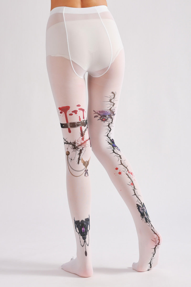Rose Gothic Tights-Grainvity