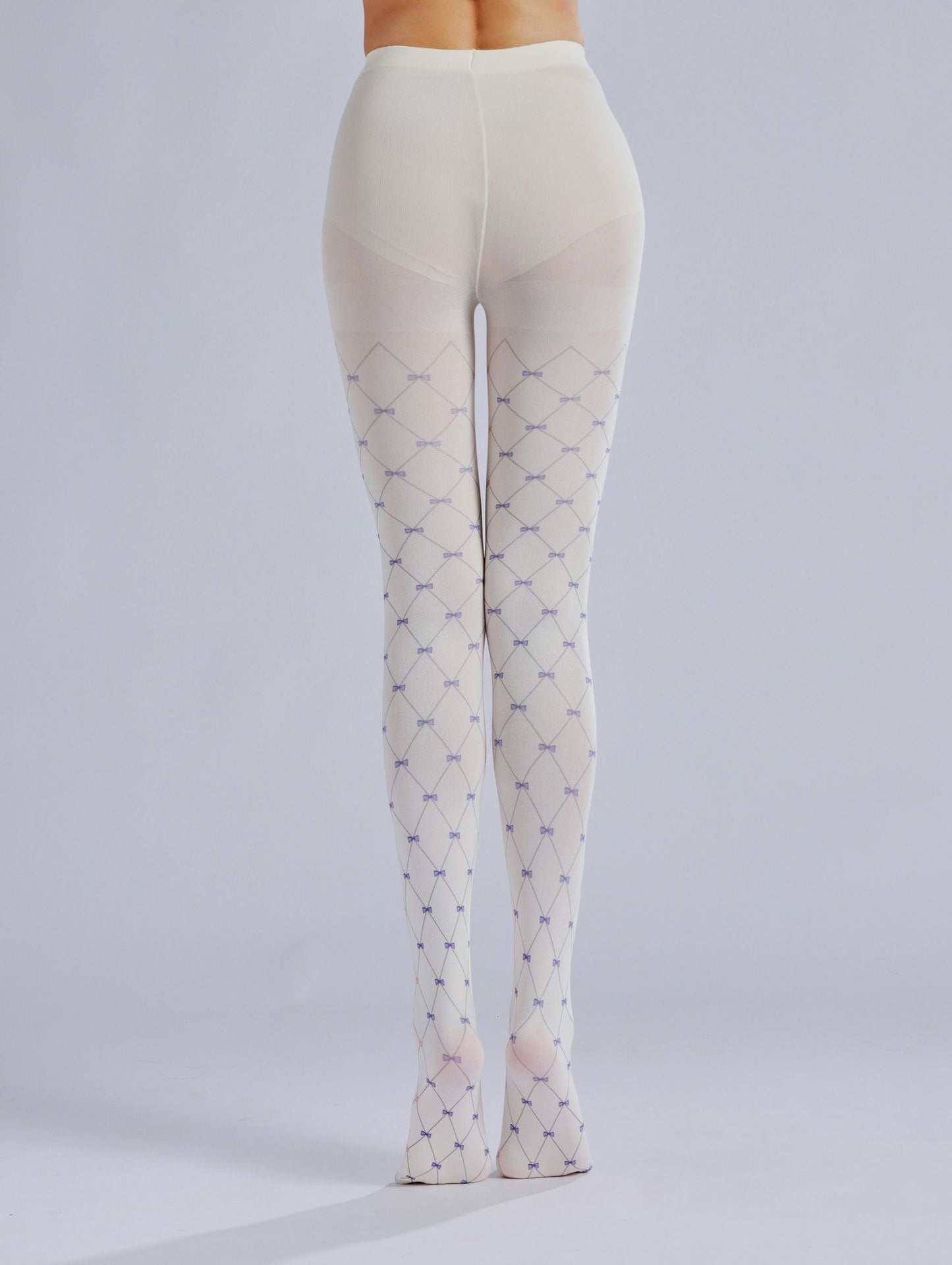 Fishing Nets Bow Tights White-Grainvity