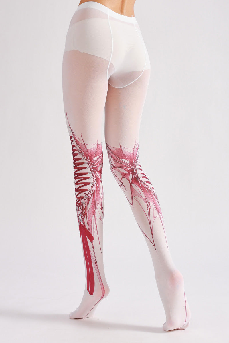 Halloween Gothic Strapped Tights-Grainvity