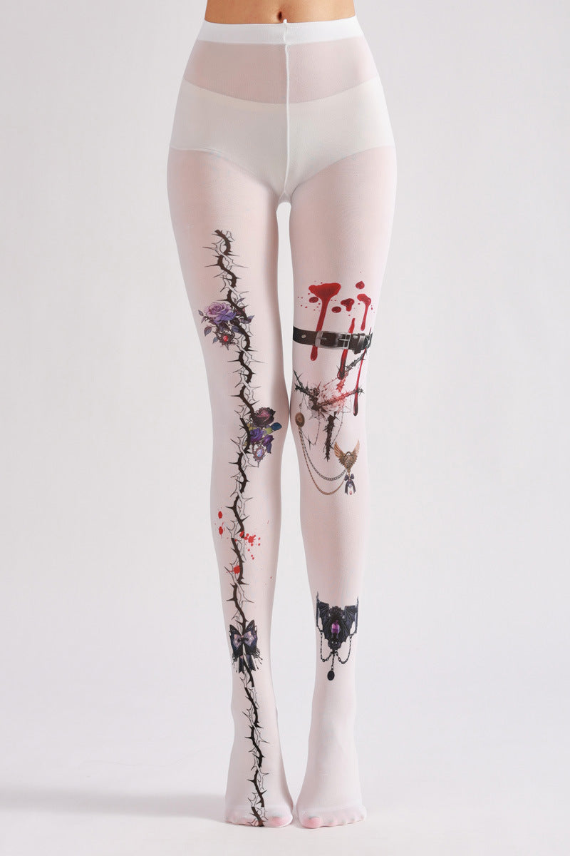 Rose Gothic Tights-Grainvity