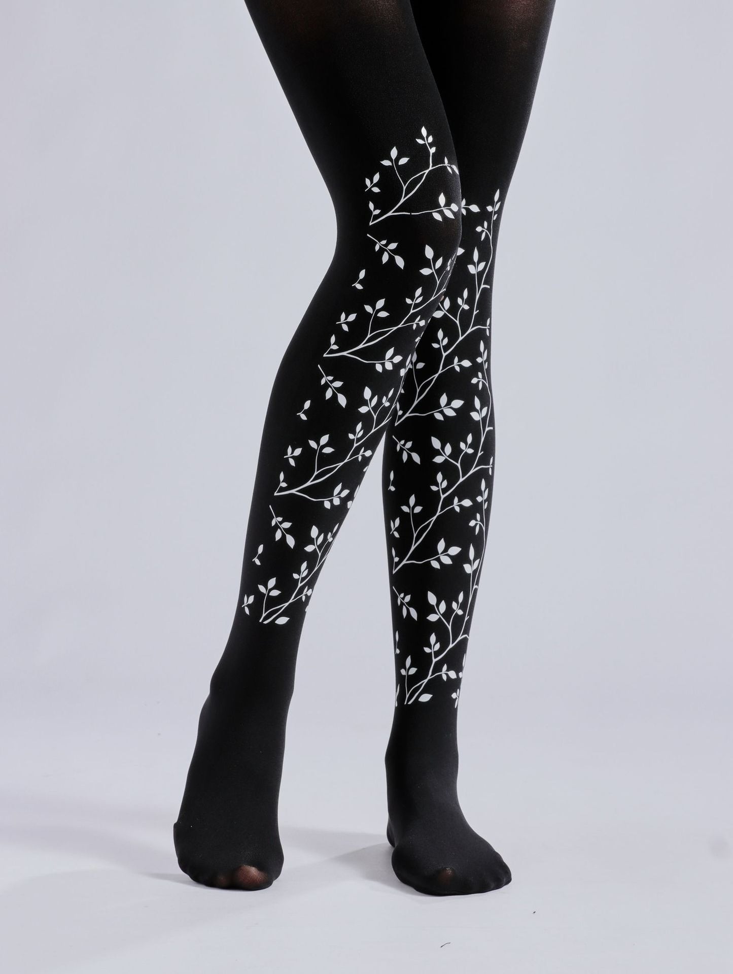 Small Leaf Black Tights-Grainvity