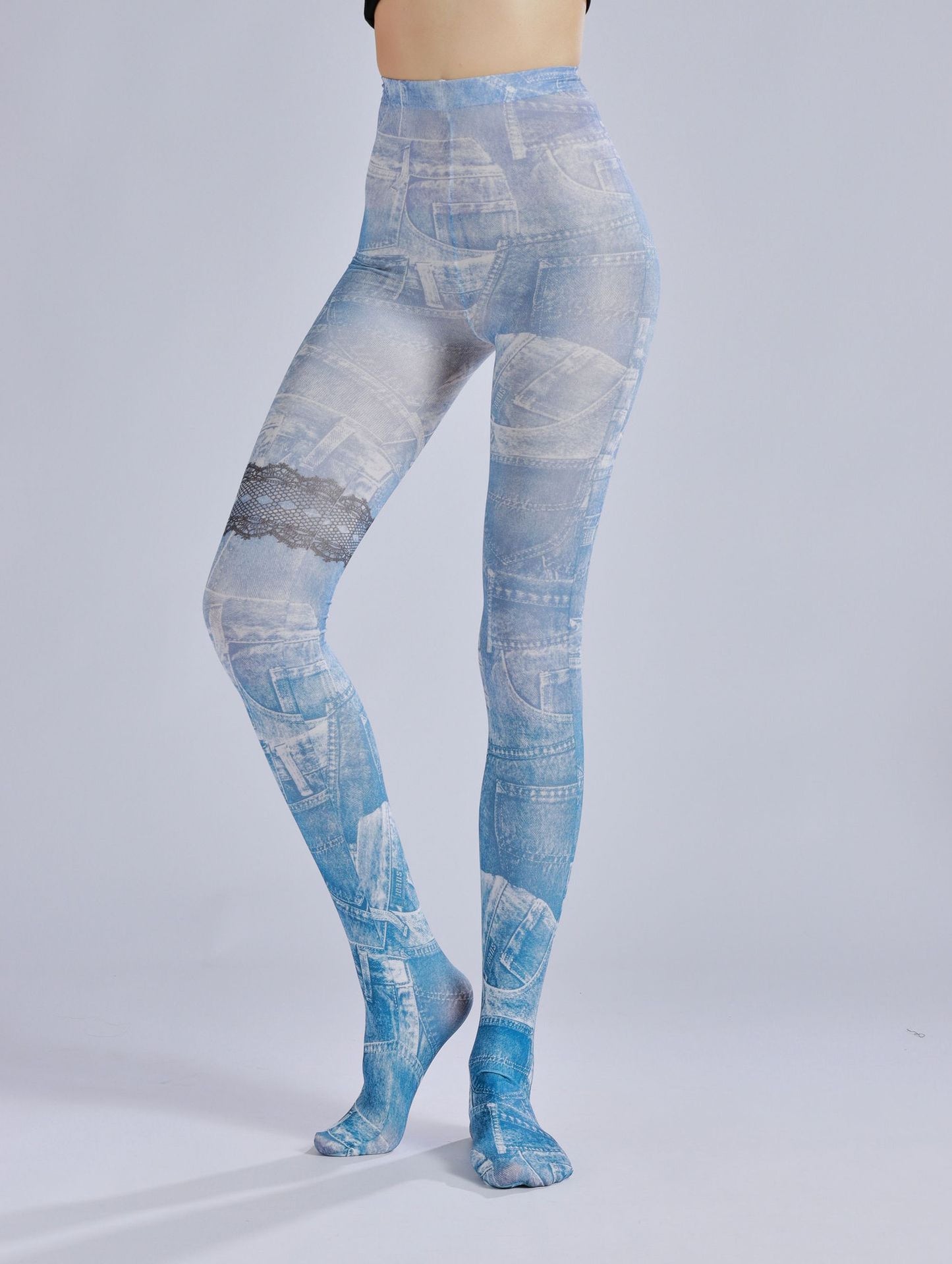 Vintage Jeans pattern Tights-Grainvity