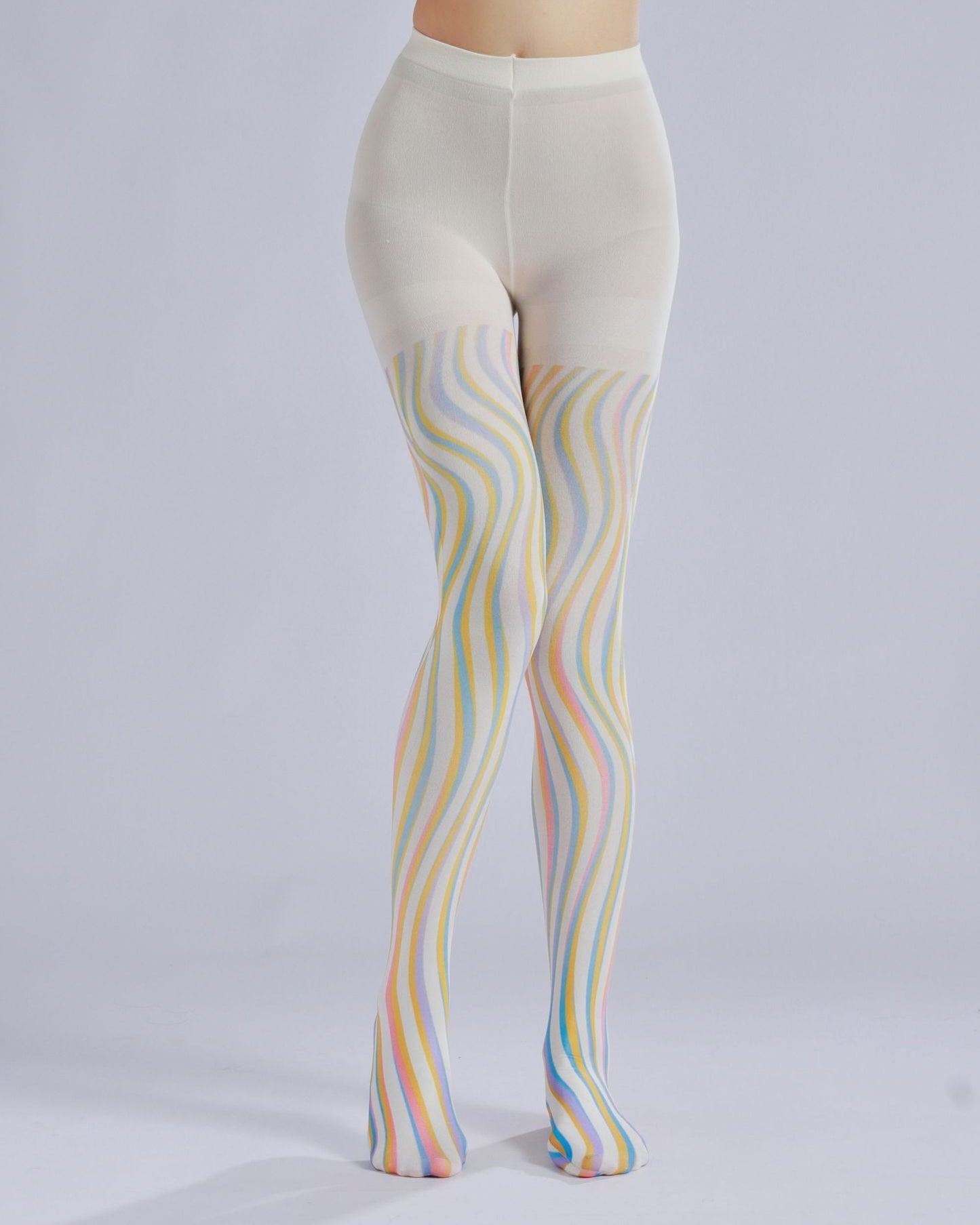 Color Wave Print Tights-Grainvity