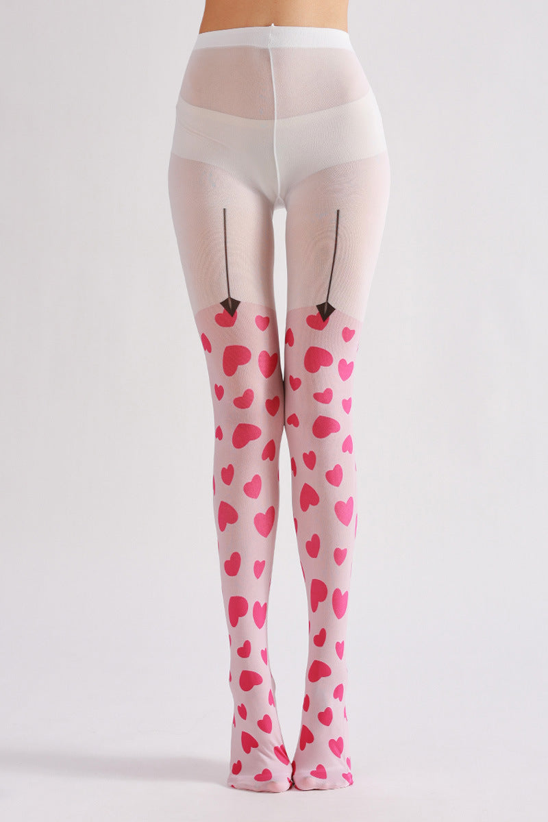 Pink Heart Tights-Grainvity
