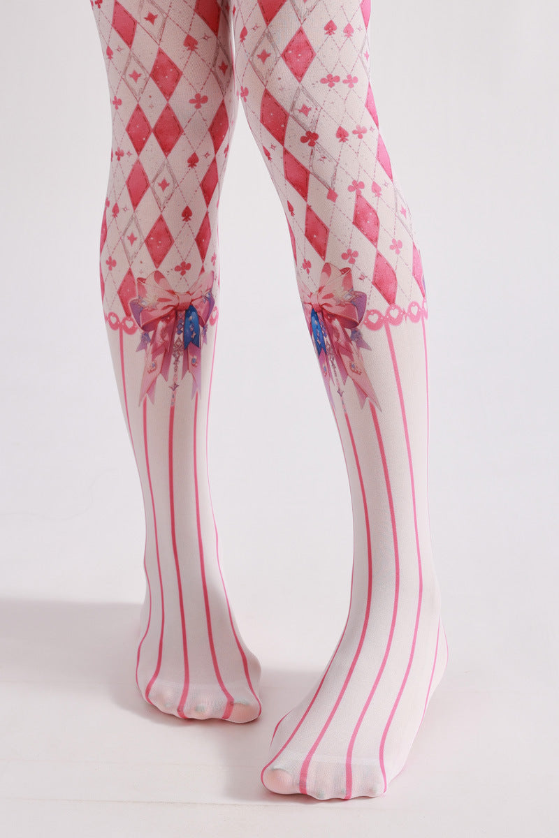 Lolita Bow Knot Pink Tights-Grainvity