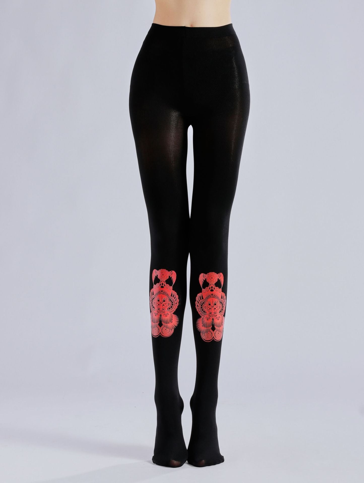 Chinese New Year Tights With Paper Cutting Pattern-Grainvity