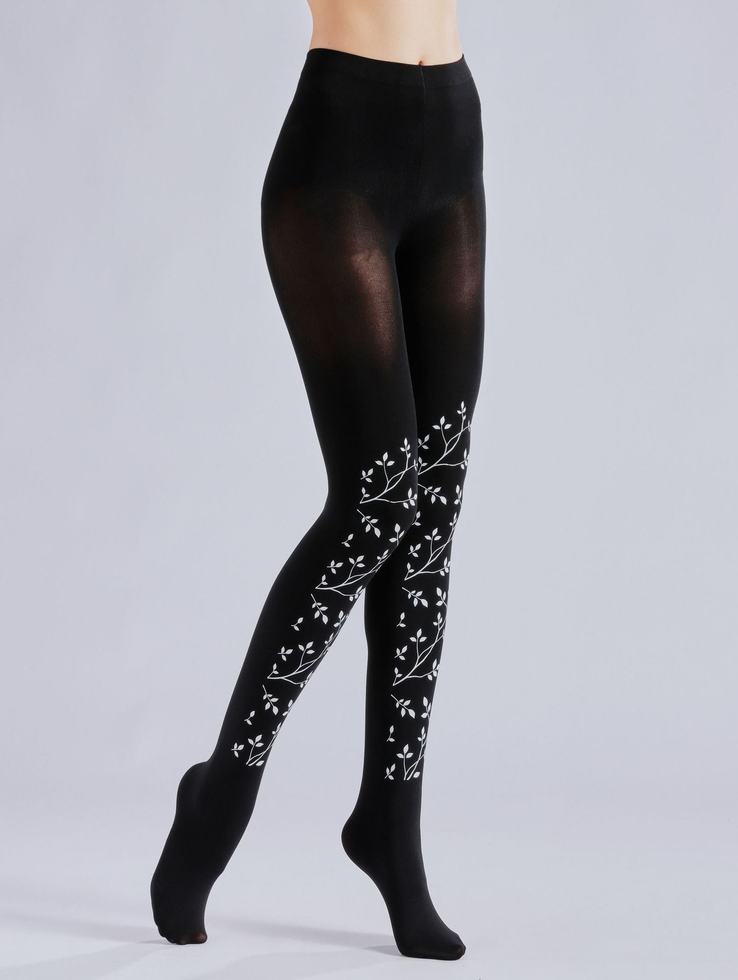 Small Leaf Black Tights-Grainvity