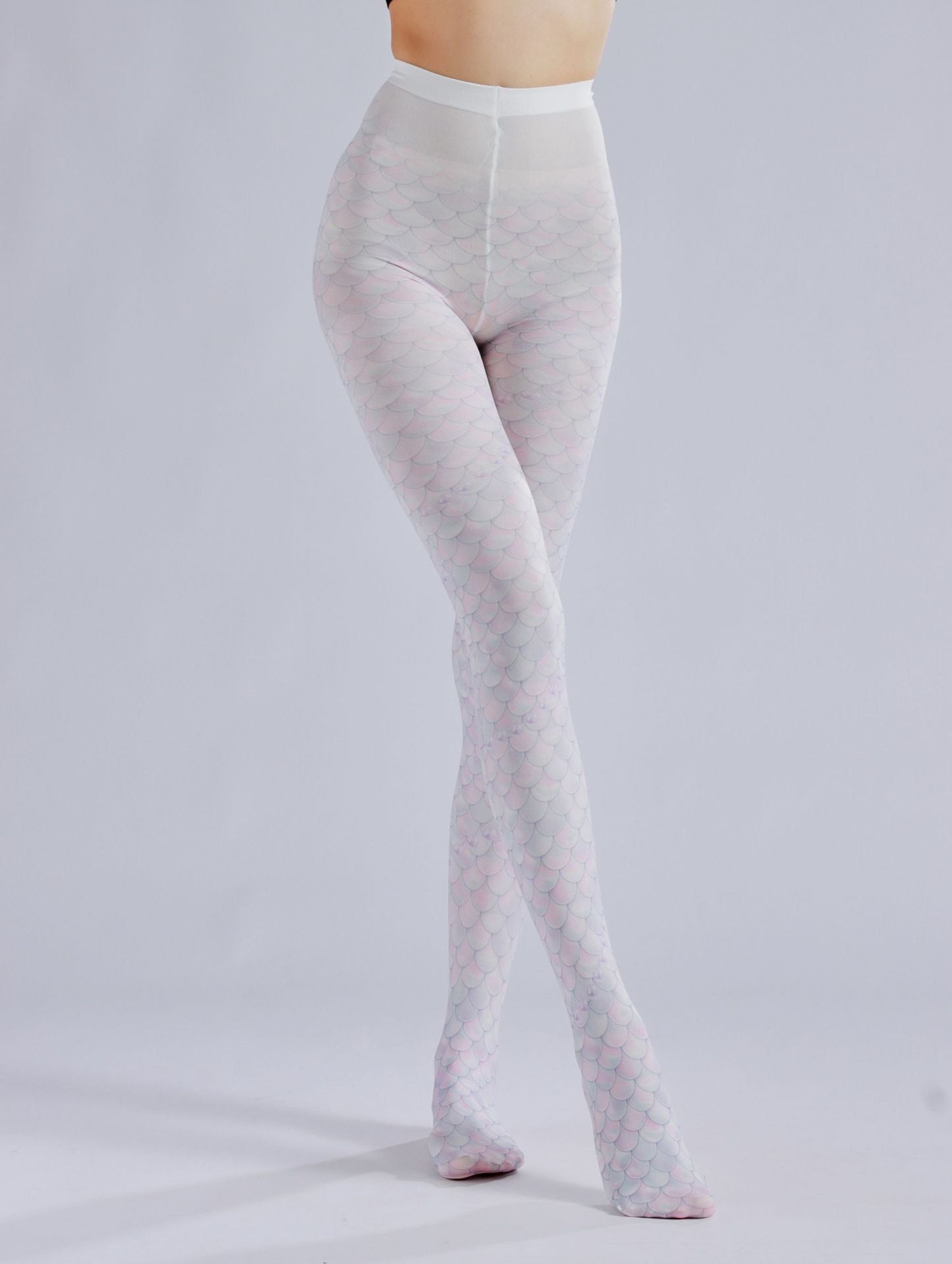 Mermaid Tights Pink Fish Scale Pattern-Grainvity