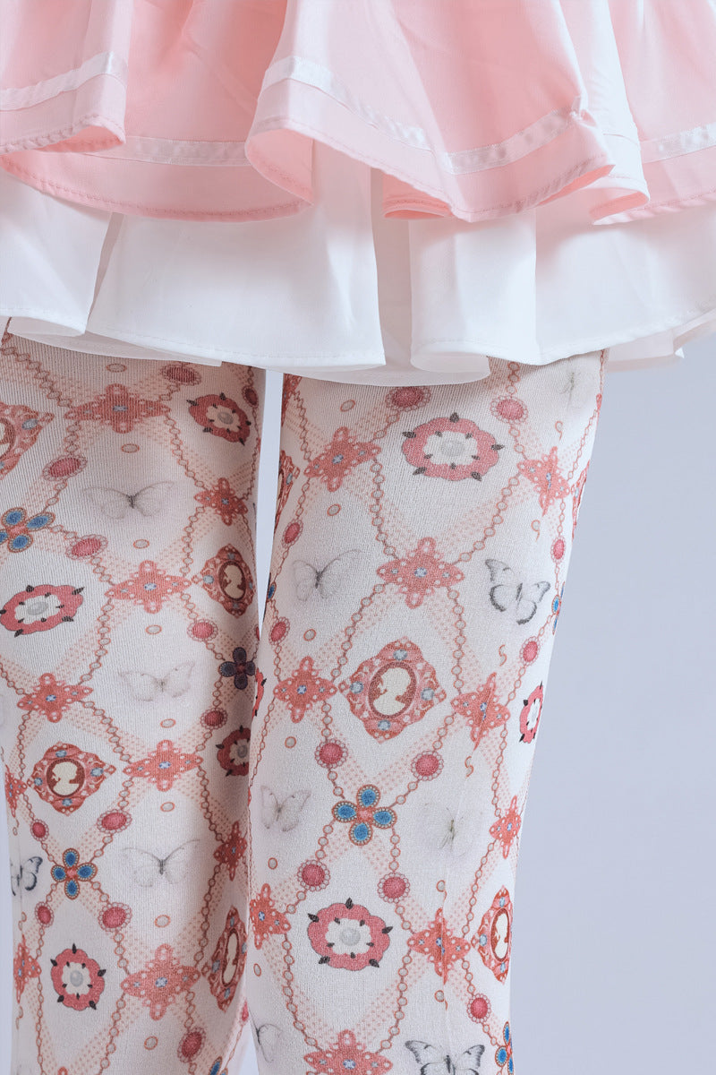 Victorian Cameo Tights Vintage Baroque Stockings-Grainvity