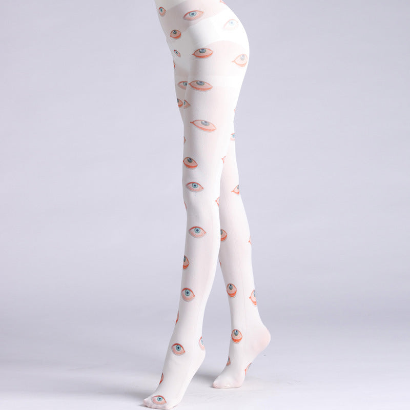 Funky Eye Printed Tights-Grainvity
