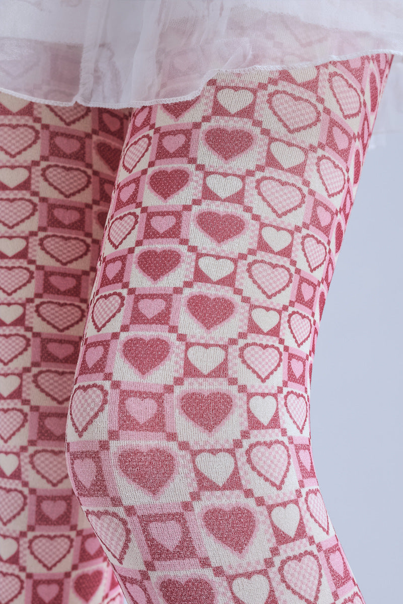 Pink Heart Tights-Grainvity