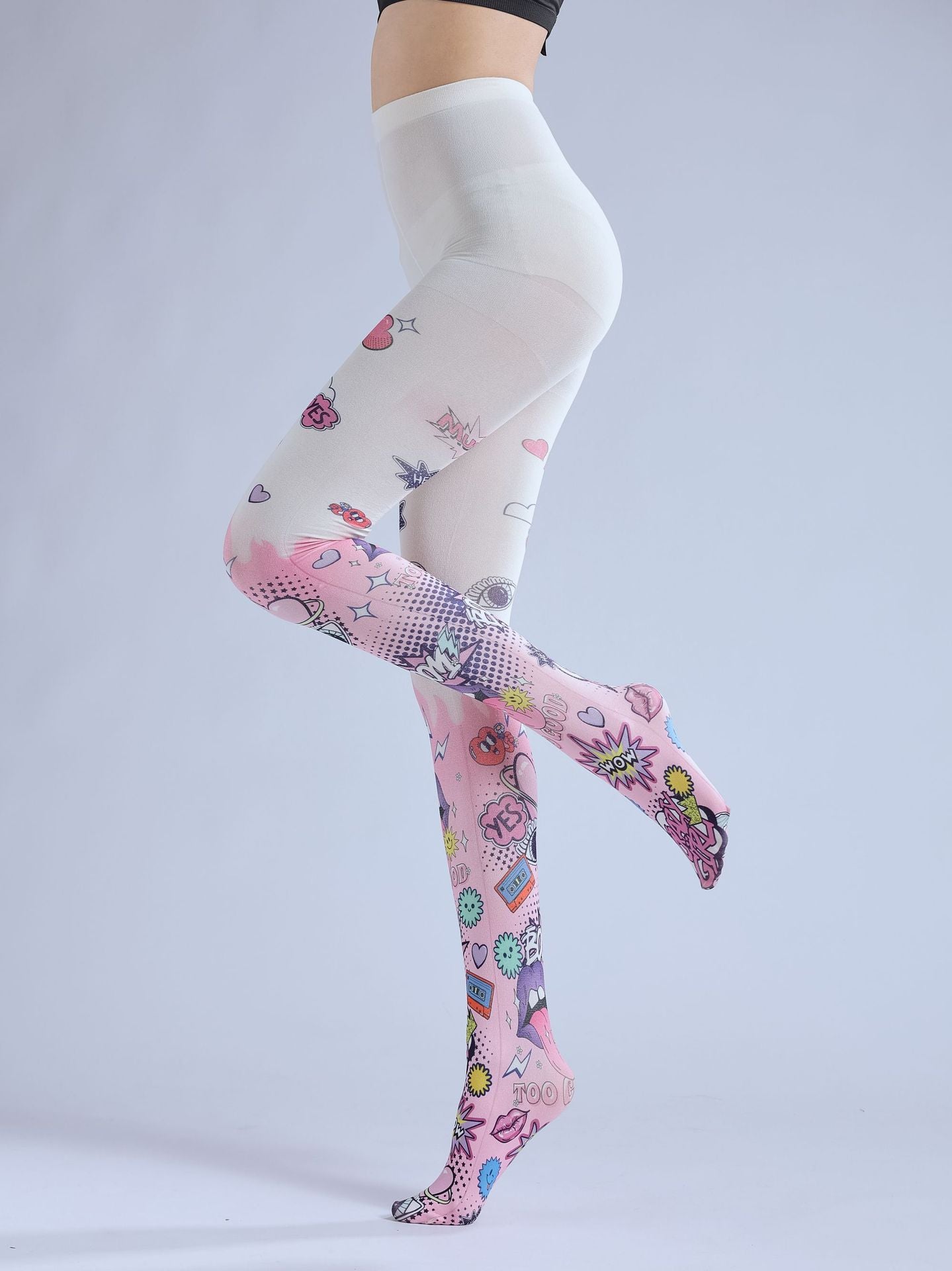 Comic Graffiti Women Tights-Grainvity