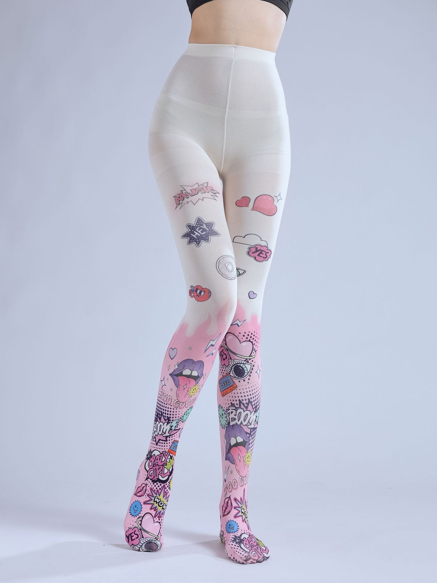 Comic Graffiti Women Tights-Grainvity