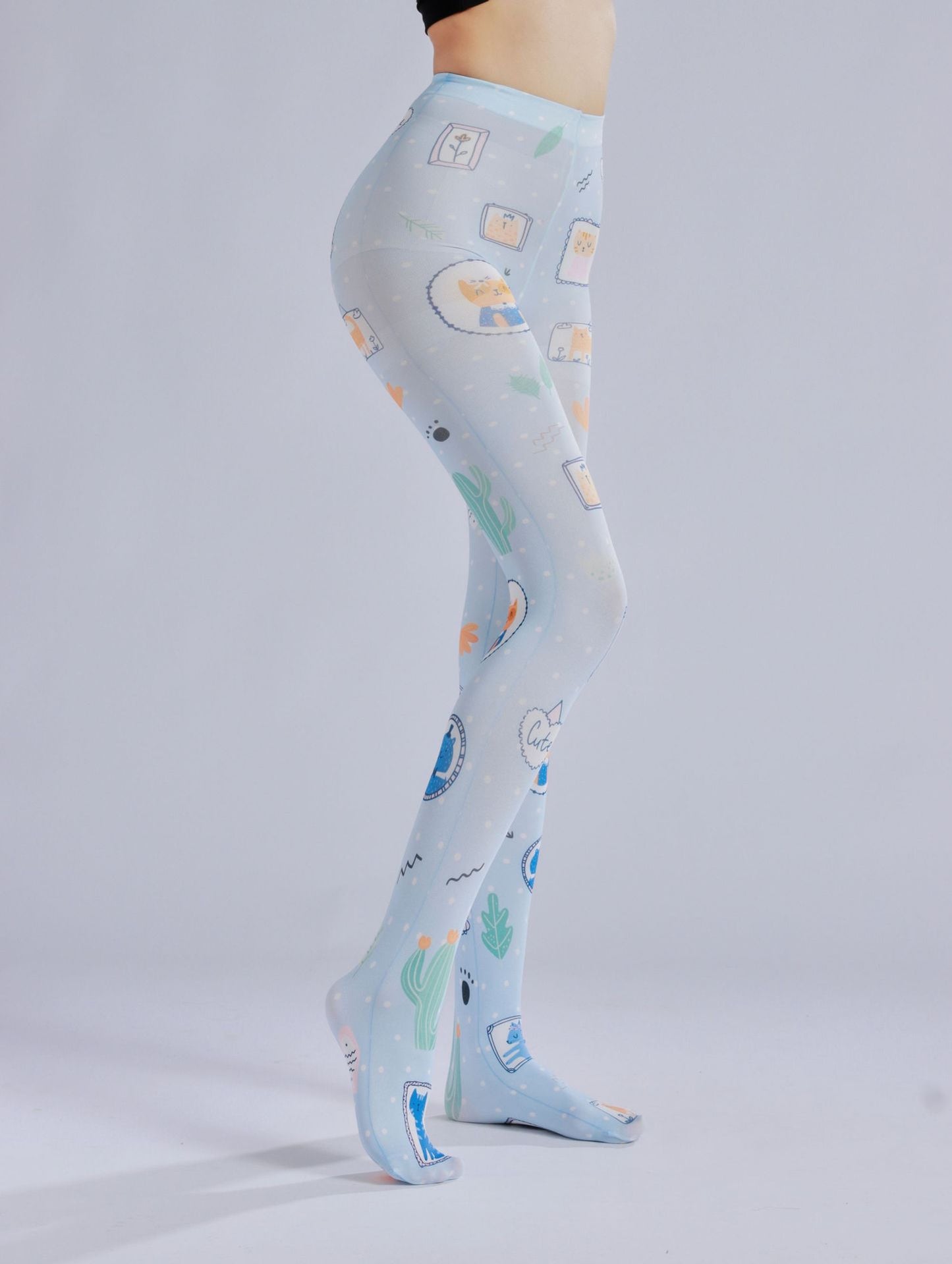 Blue Kitty Women Tights-Grainvity