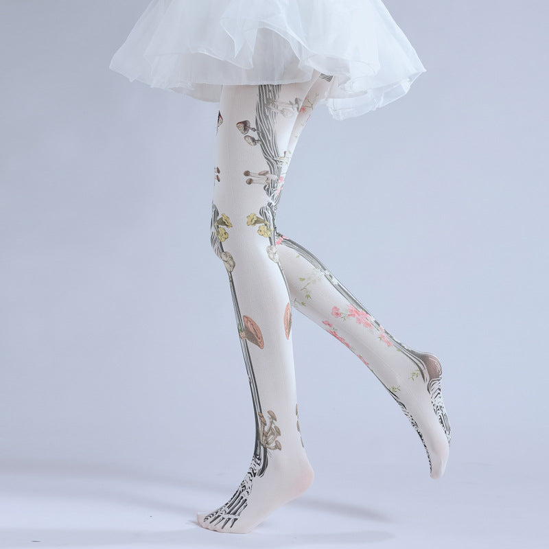 Gothic Skeleton Tights Dark Punk Stocking-Grainvity