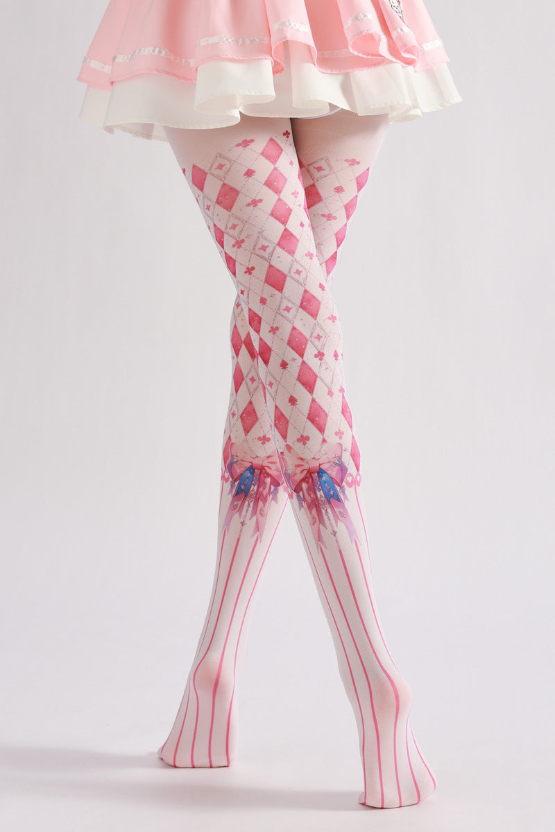 Lolita Bow Knot Pink Tights-Grainvity