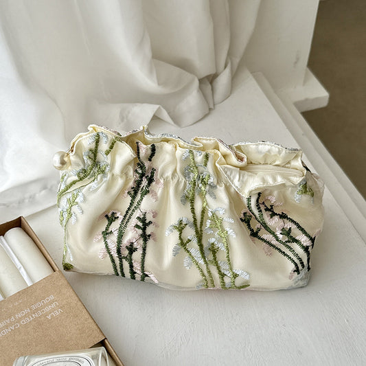 Embroidered Lace Makeup Bag