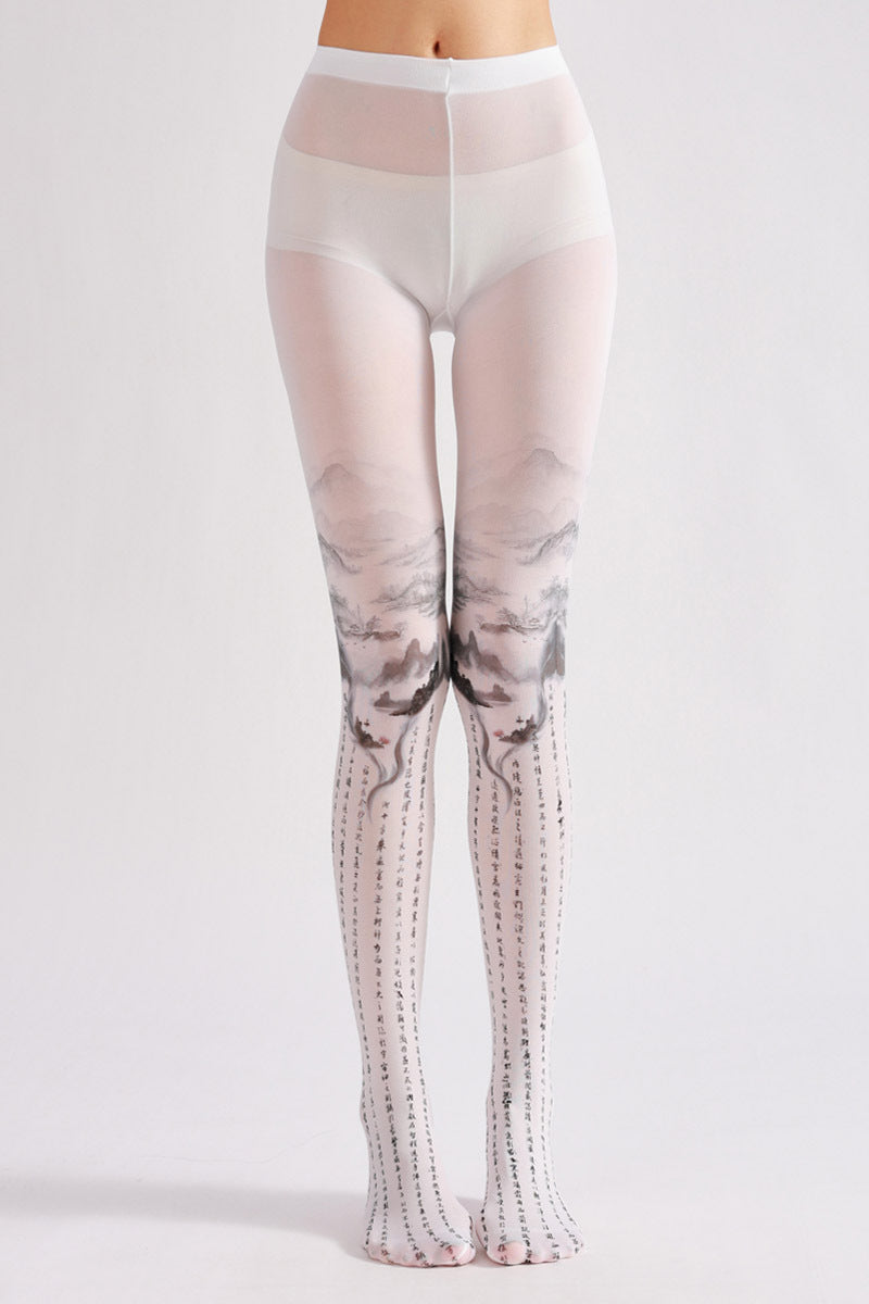 Chinese Style Painting Tights-Grainvity