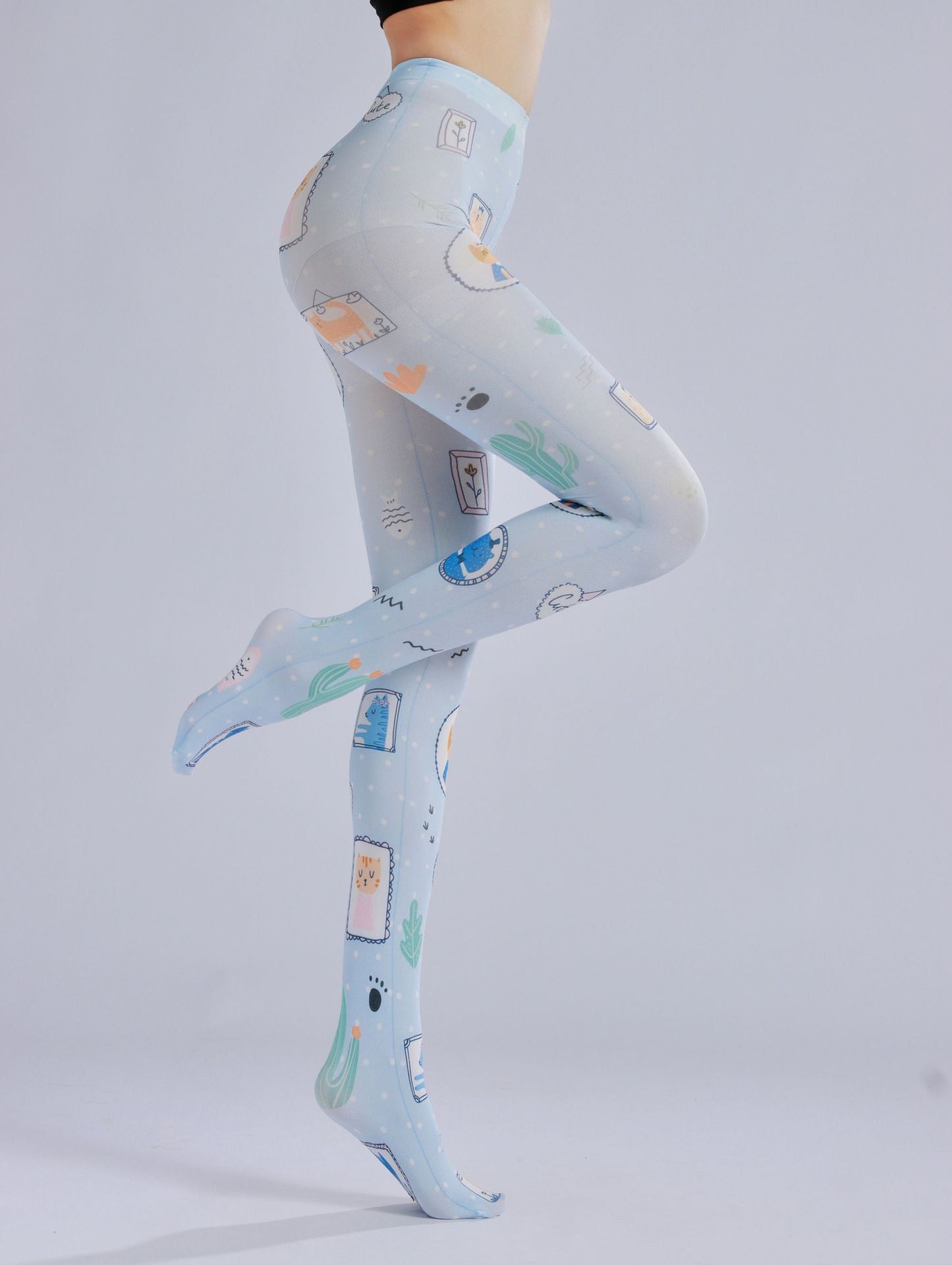 Blue Kitty Women Tights-Grainvity