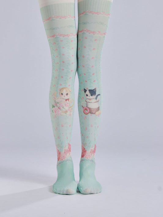 Kitty Lolita Women Tights with high elasticity and shaping fit, suitable for events, cosplay, street style, and gifting girls at Christmas