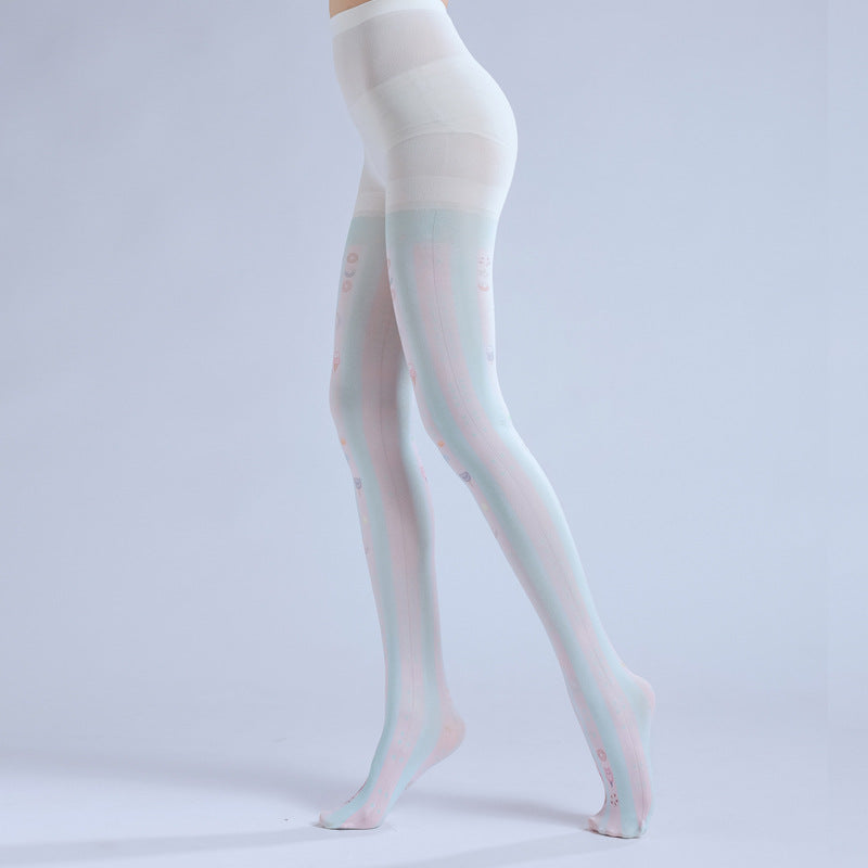 Striped Women Tights Ice Cream Stocking-Grainvity