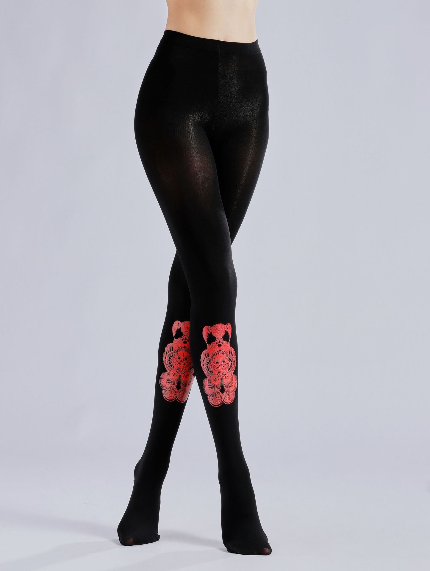 Chinese New Year Tights With Paper Cutting Pattern-Grainvity