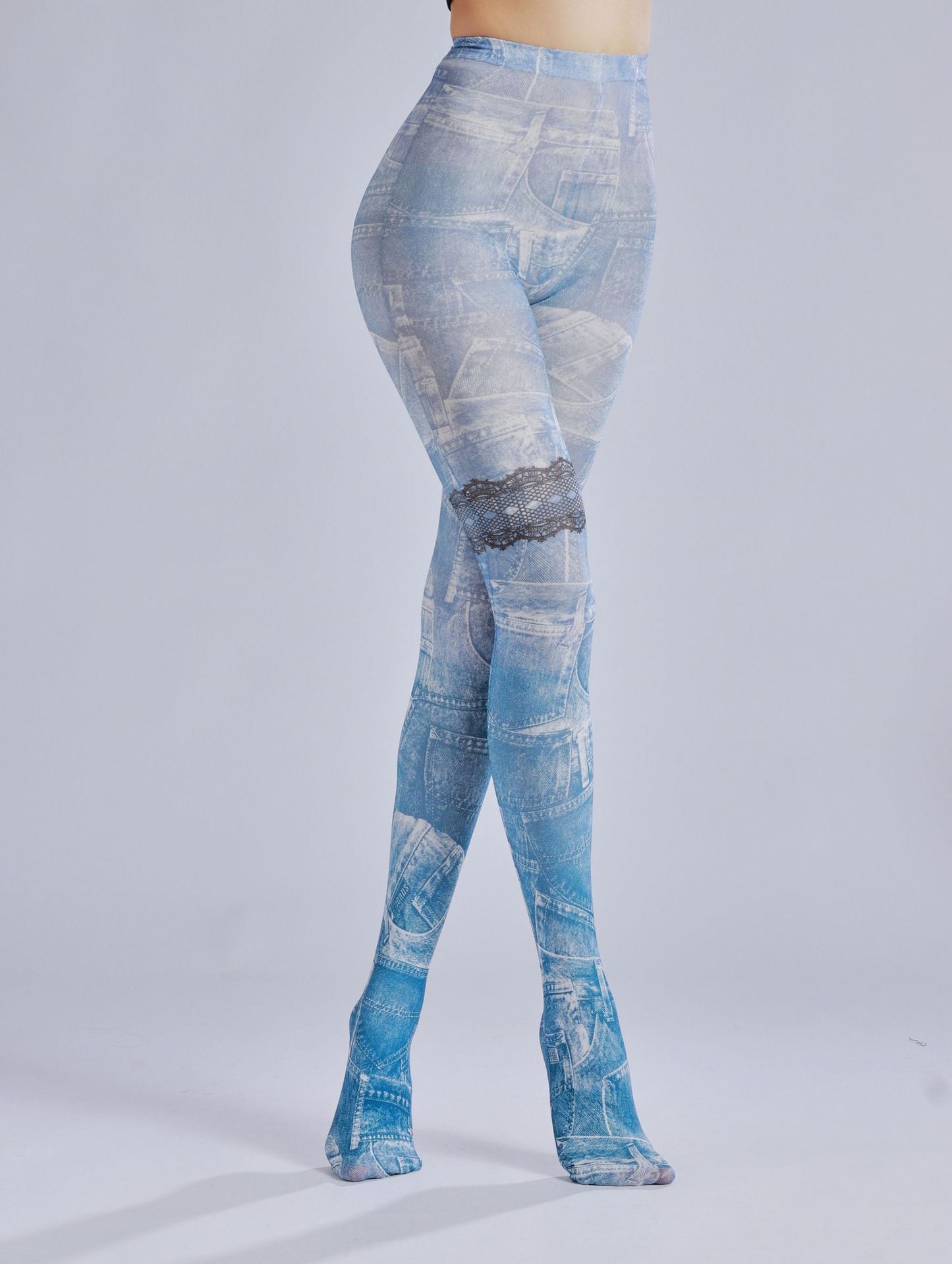 Vintage Jeans pattern Tights-Grainvity