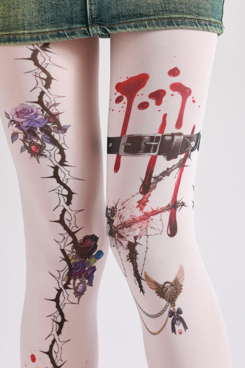 Rose Gothic Tights-Grainvity
