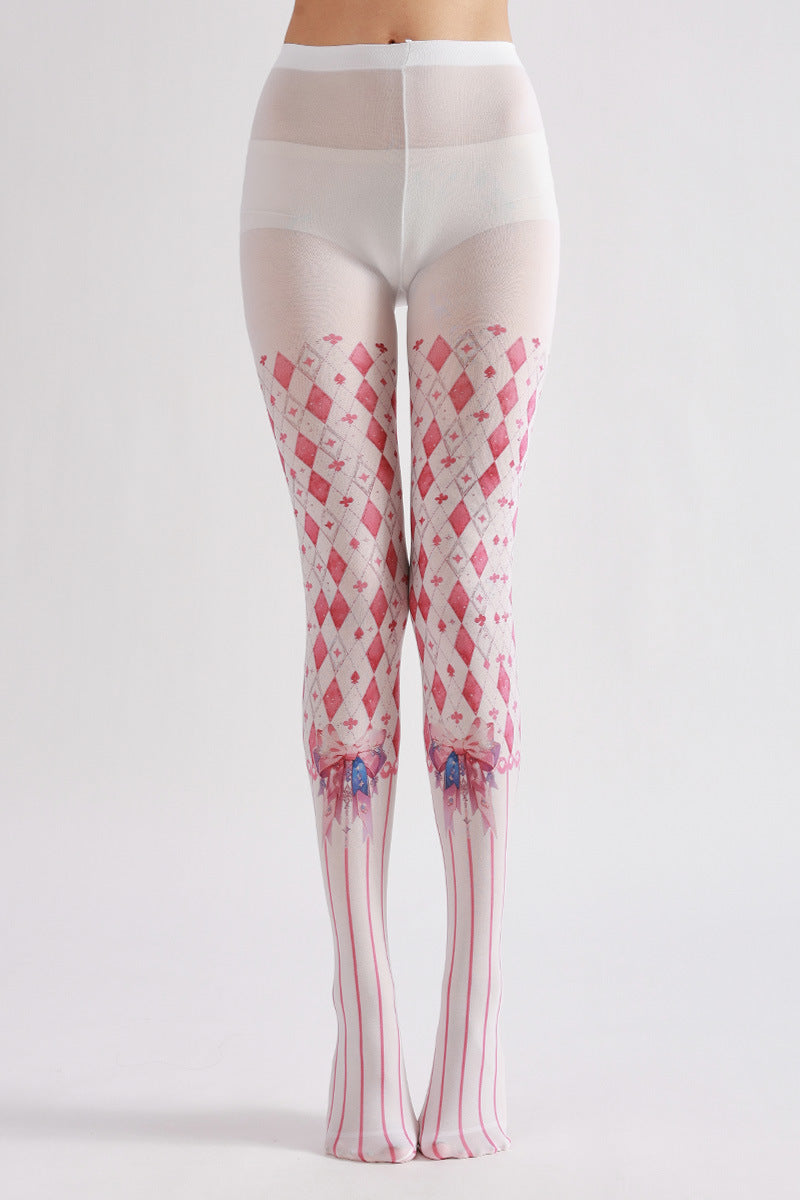 Lolita Bow Knot Pink Tights-Grainvity
