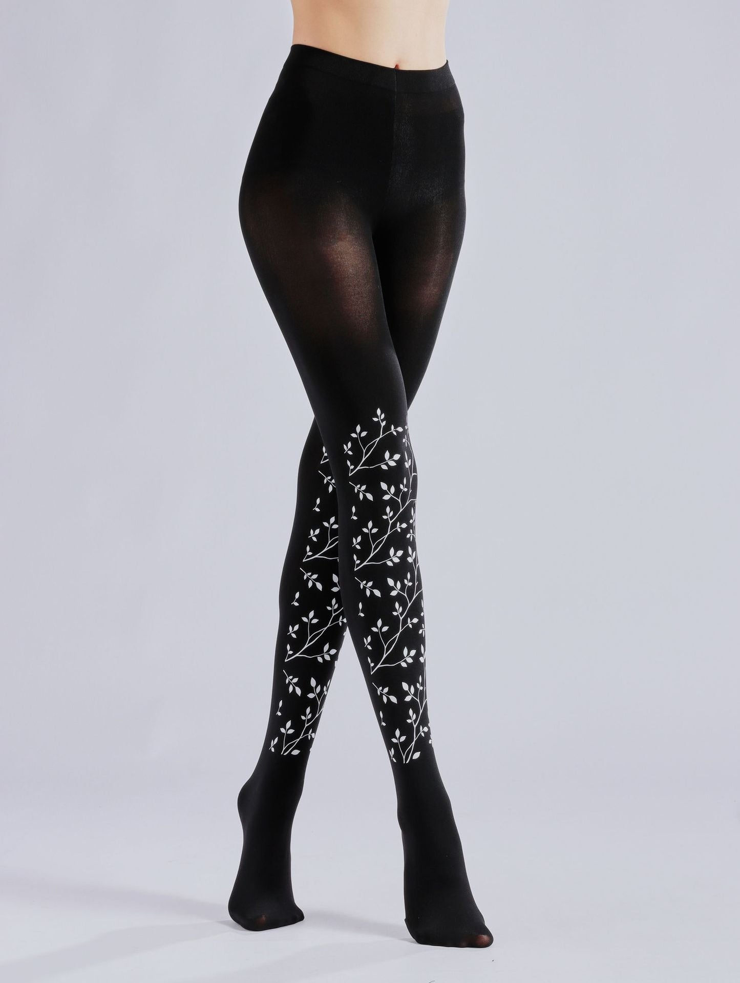 Small Leaf Black Tights-Grainvity