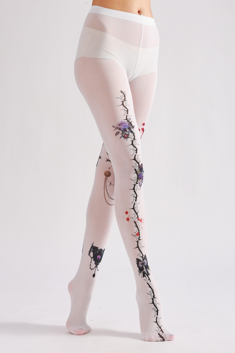 Rose Gothic Tights-Grainvity