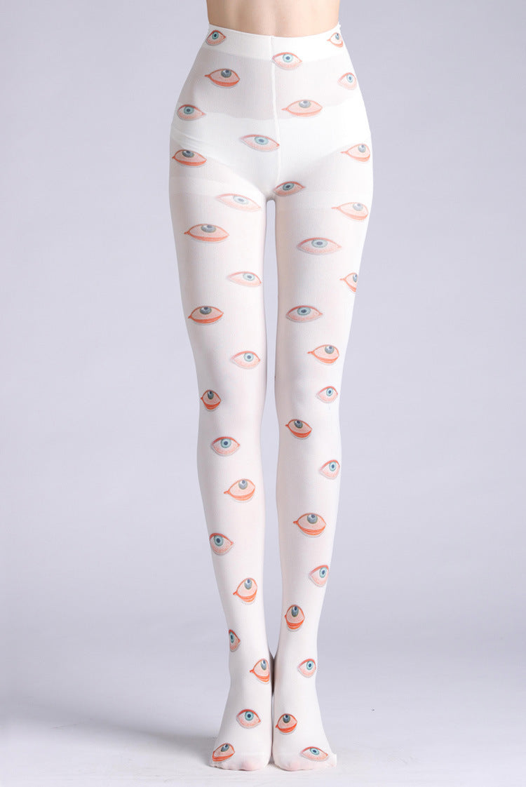 Funky Eye Printed Tights-Grainvity