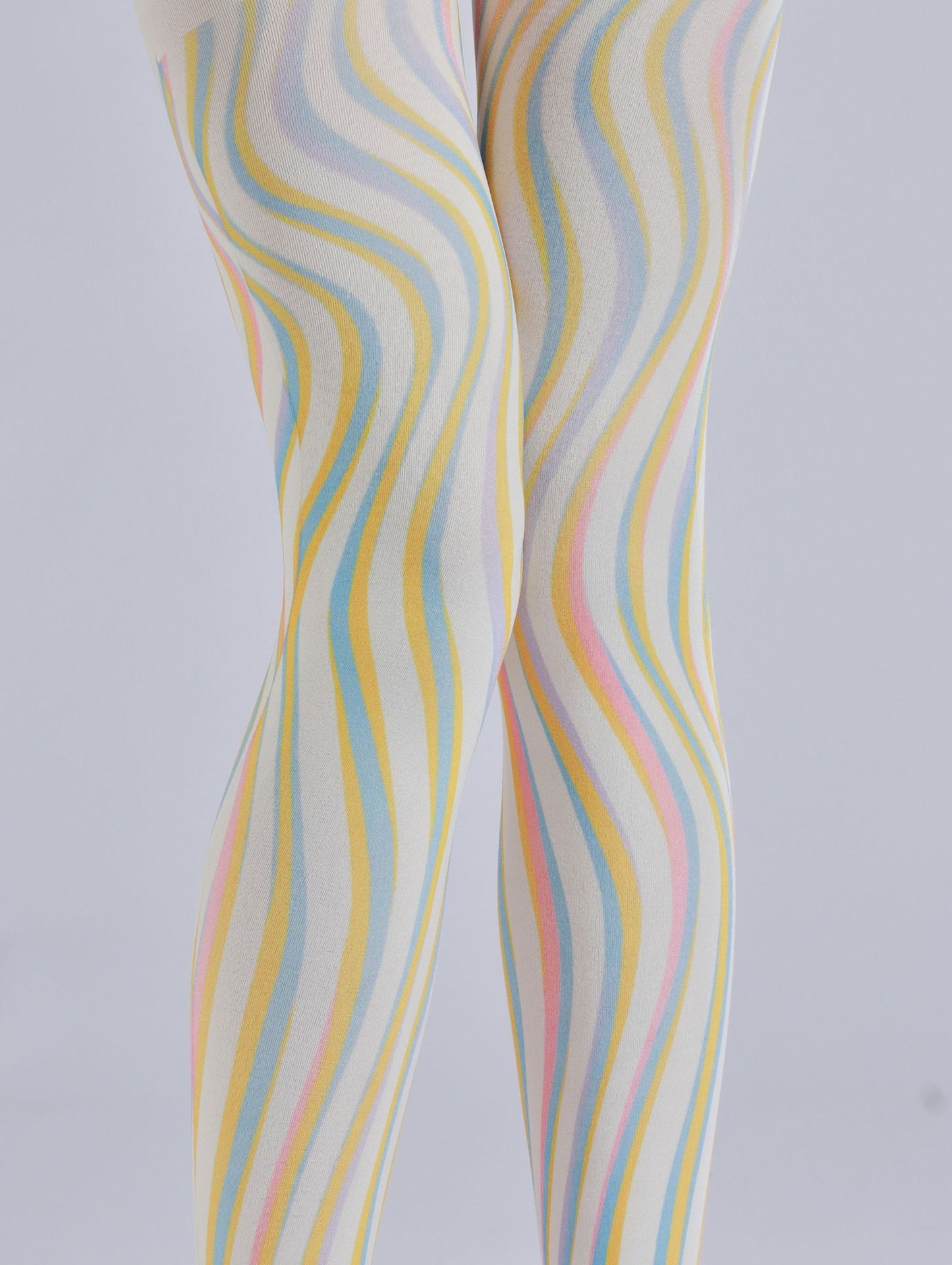 Color Wave Print Tights-Grainvity