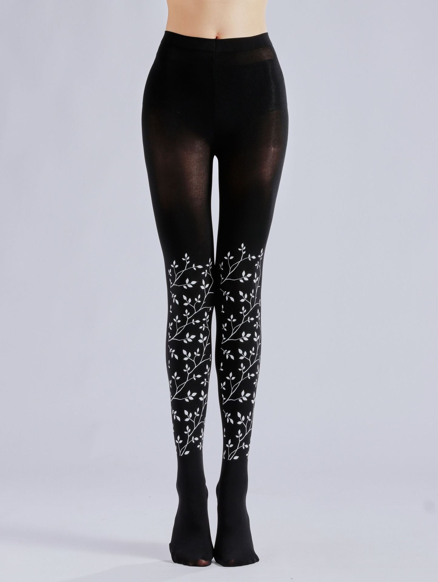 Small Leaf Black Tights-Grainvity