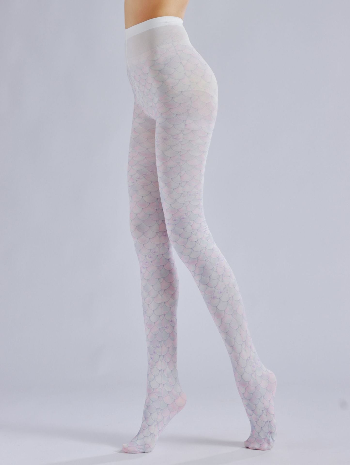 Mermaid Tights Pink Fish Scale Pattern-Grainvity