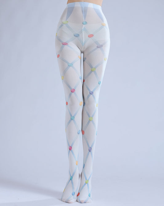 Colorful Tights Bead Stocking with high elasticity and shaping fit, suitable for events, cosplay, street style, and gifting girls at Christmas